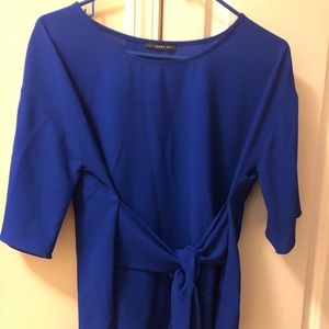 Beautiful royal blue tie front top!! Brand new